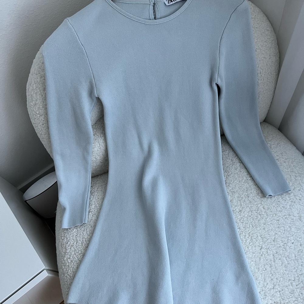 ZARA Light Blue Long Sleeve Dress